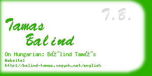 tamas balind business card